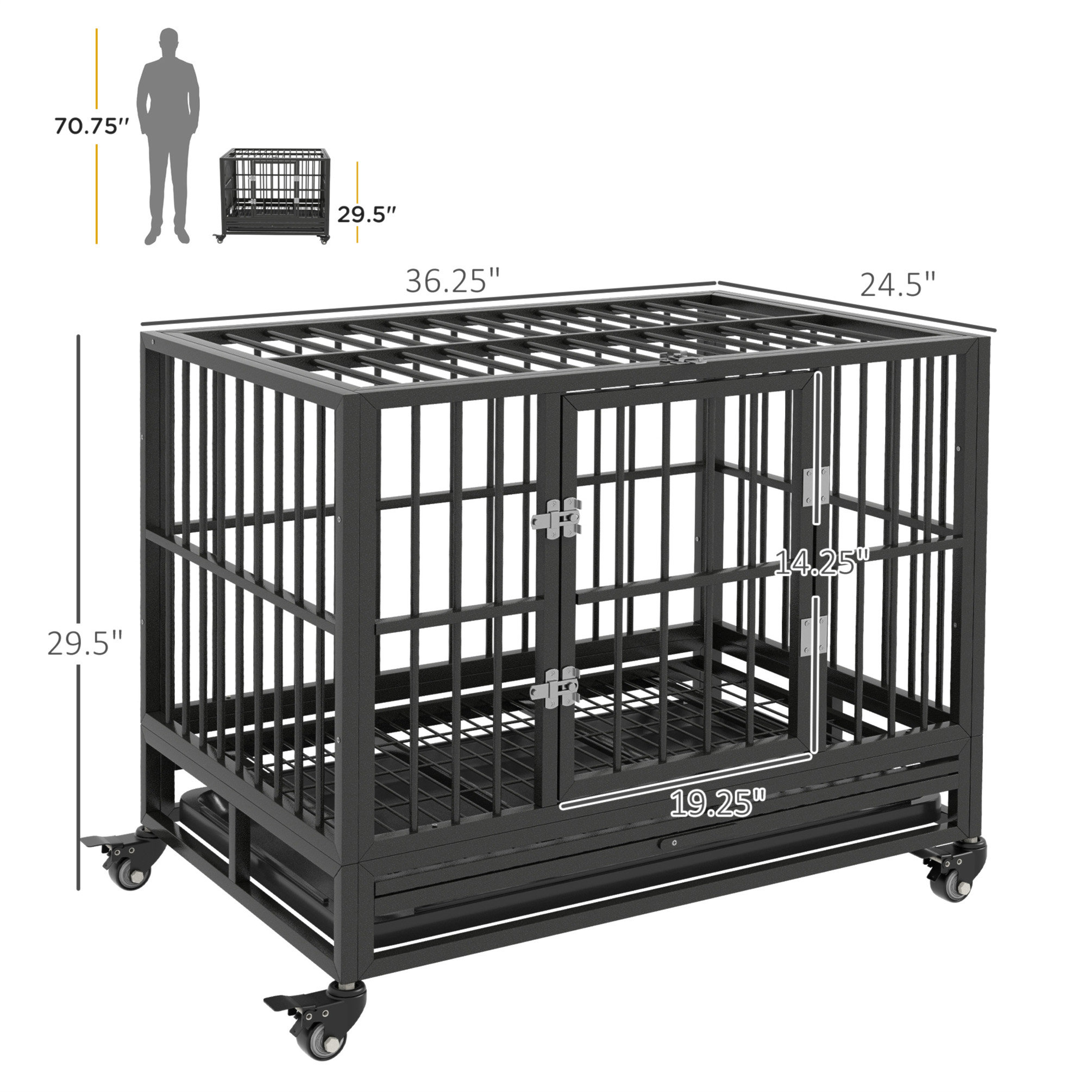 Curated visual reference: Visual Reference: Tucker Murphy Pet Dog Crate With Locking 360 Degree Rolling