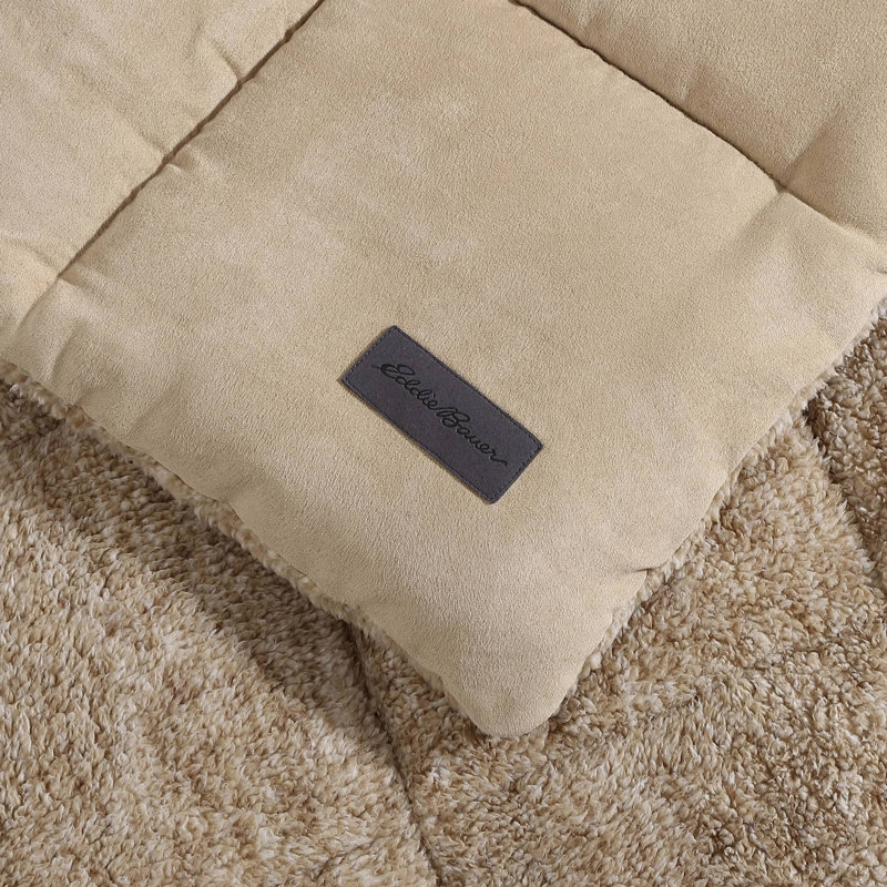 Twin Brown Reversible Microfiber Comforter and Sham Set