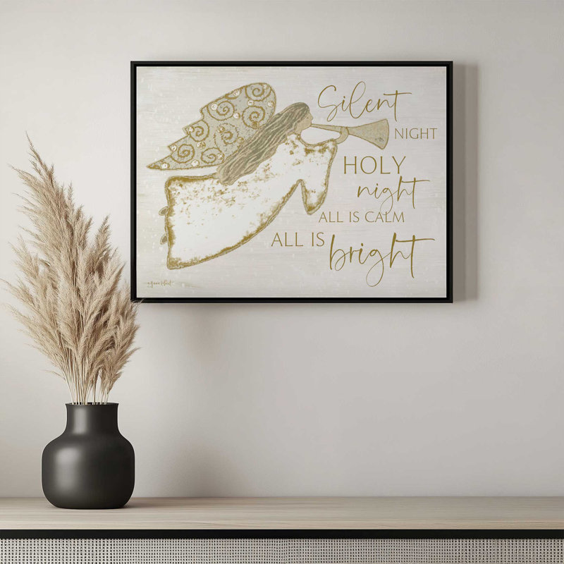 «Silent Night Angel» par Annie Lapoint, reproduction d'art, Toile avec cadre, Noir, L 32 po x H 24 po