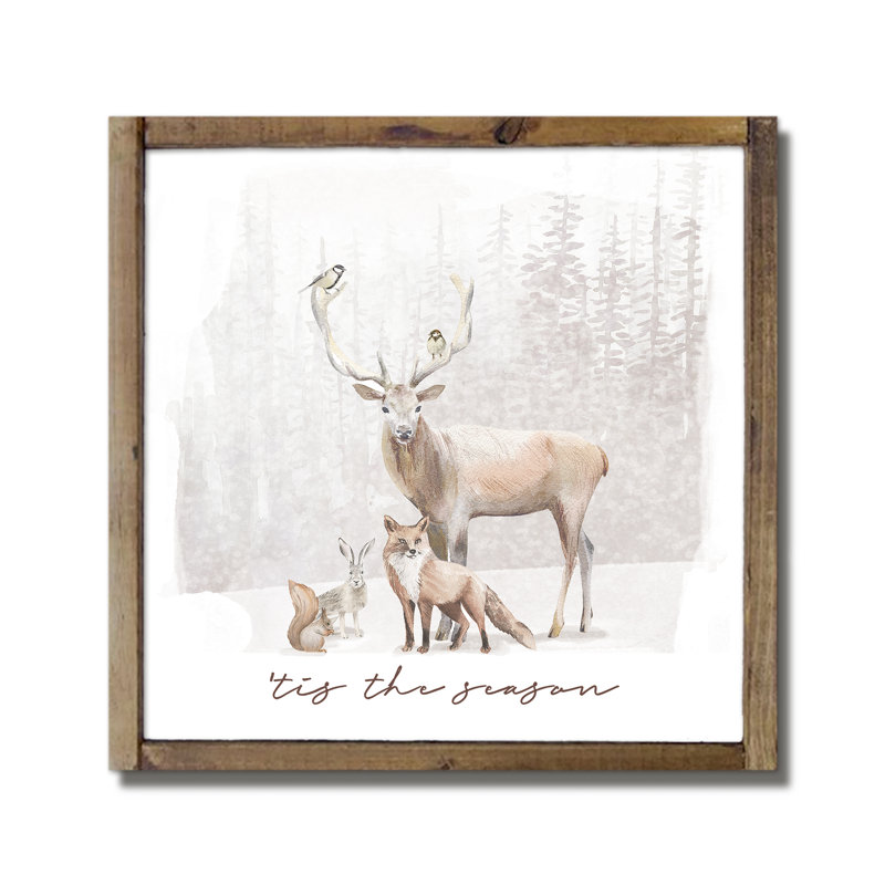 «Tis the Season», plaque de bois encadrée