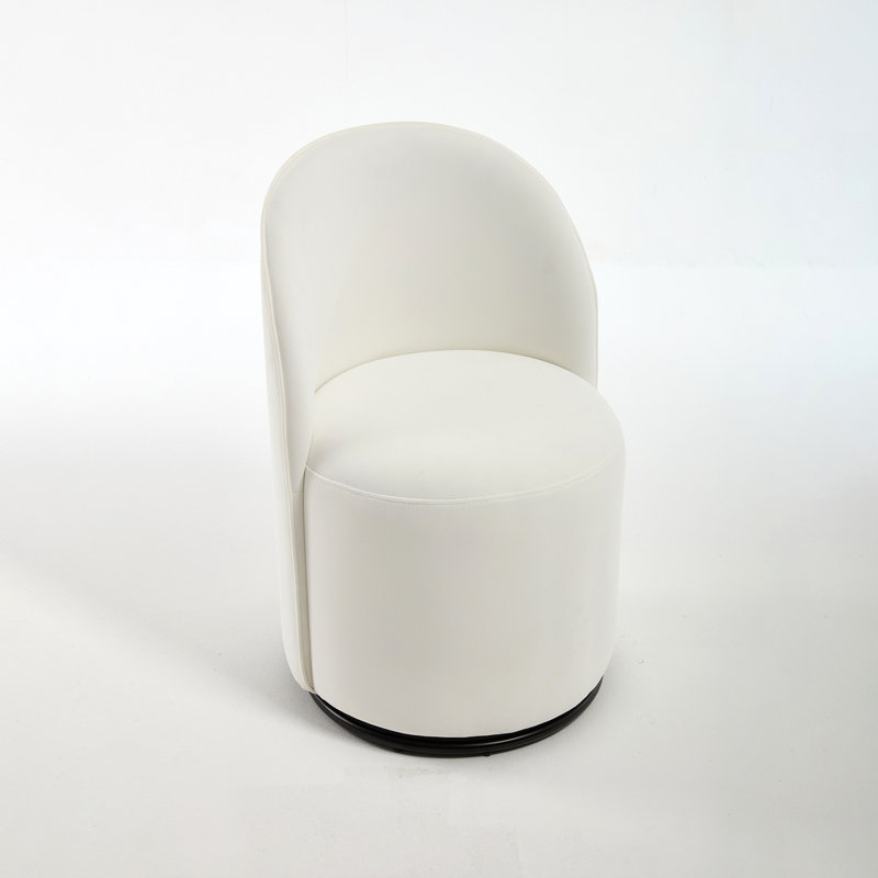 Fauteuil demi-tonneau en velours, Crème