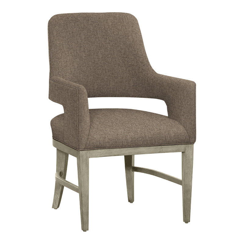 Chaise avec accoudoirs Josie, Amande chamois, Écorce 8789