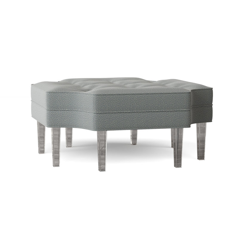 Harlow Novelty Ottoman, Maya Cyan