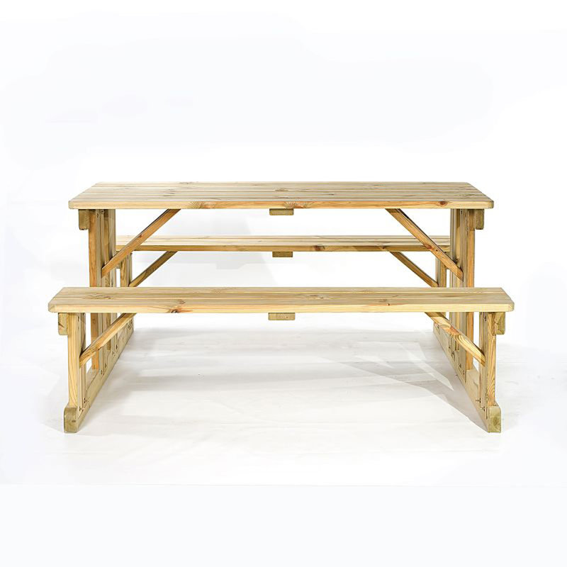 Melton Mowbray 2 - Person Wood Patio Dining Set with Rectangular Table, H 75 x W 159 x D 170cm, Natural
