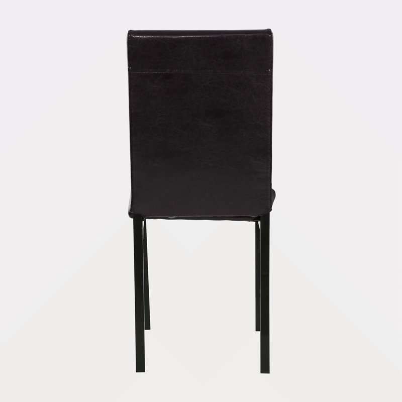 Ensemble de 4 chaises avec cadre en métal et siège en similicuir brun