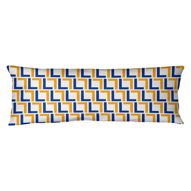 Oreiller de soutien moyen en polyester LA, polyester, Blanc / bleu / or