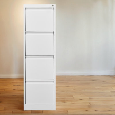 4-Drawer Vertical File Cabinet With Noise-Free Sliding Drawers And Interlocking Mechanism,Adjustable Hanging Rods