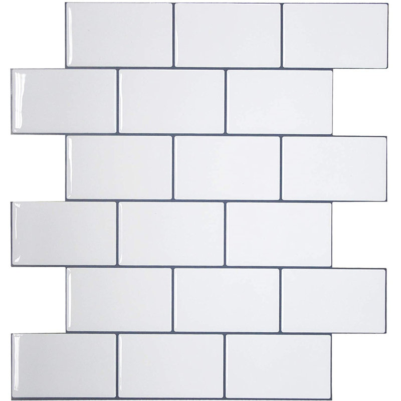 30.5cm W x 30.5cm L Peel and Stick Field Tile, White