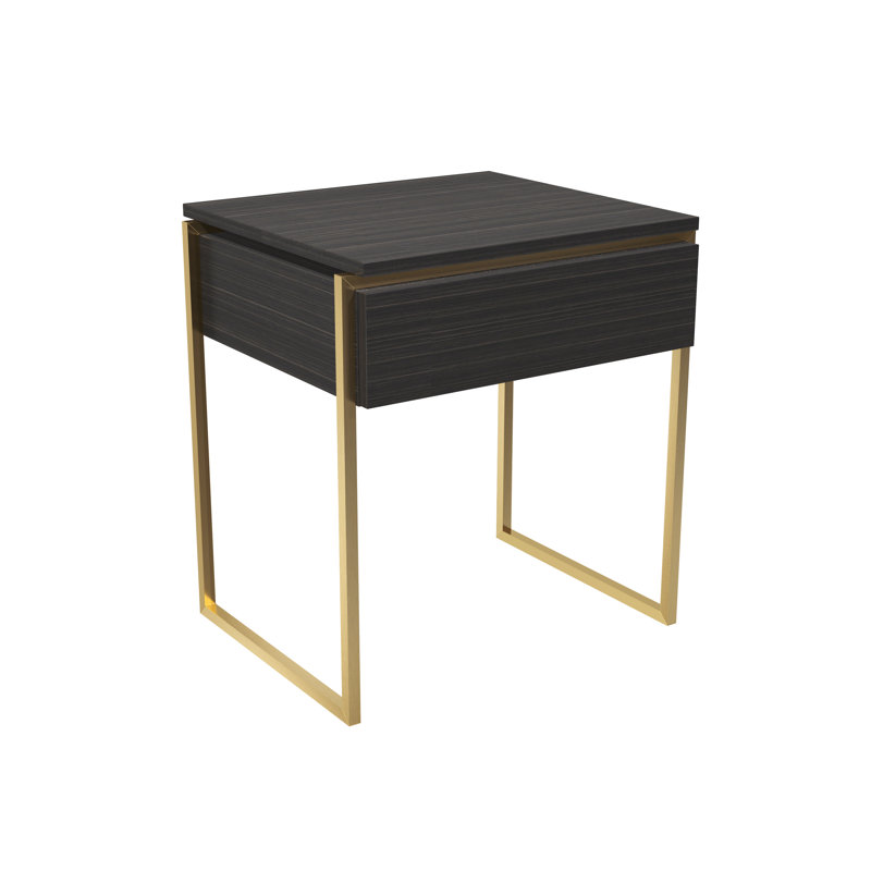 Euclid Frame End Table, Brass Brushed