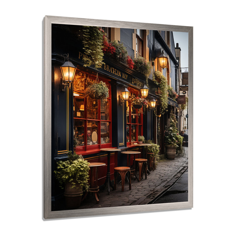 «Ireland Galway City Extremely», art mural Irlande, H 32 po x l 24 po x P 1 po, Cadre simple argenté