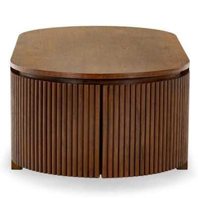 Christy Reeded Oval Coffee Table