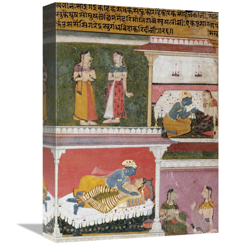 " Illustration From The Rasikapriya Of Keshau Das " by Mewar, 16" H x 12" W x 2" D