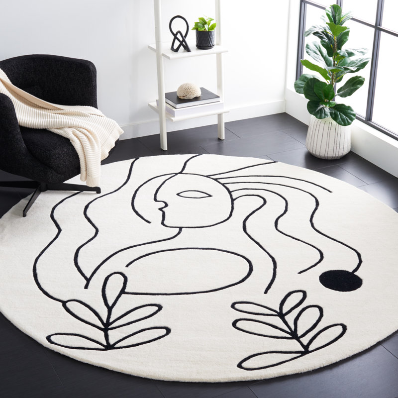 Cliften Hand Tufted New Zealand Wool Rug, Round 7'