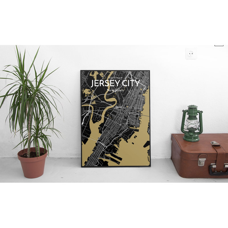 Jersey City Map - No Frame Print, 43.2cm H x 27.9cm W x 0.13cm D