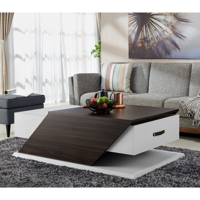 Encore Solid Coffee Table with Storage, White