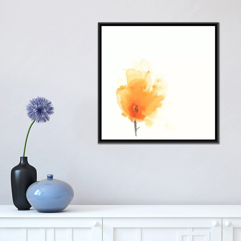 « expressif fleuris x », impression sur toile, H 26 po x l 26 po x P 1,5 po, Toile avec cadre flottant noir, Pas de tapis