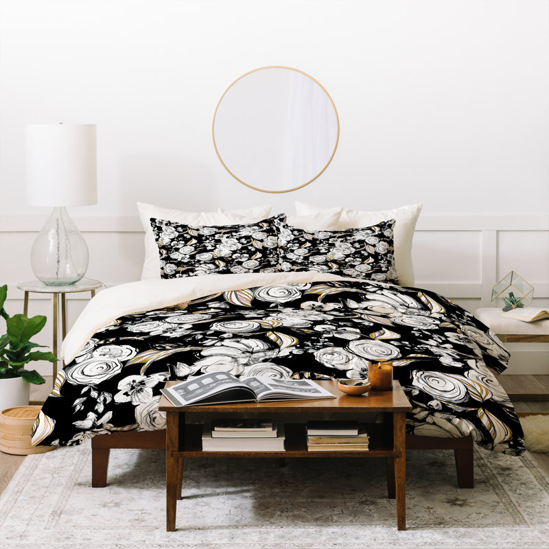 Farmhouse / Country Floral Duvet Cover, Twin Duvet Cover + 1 Standard Sham