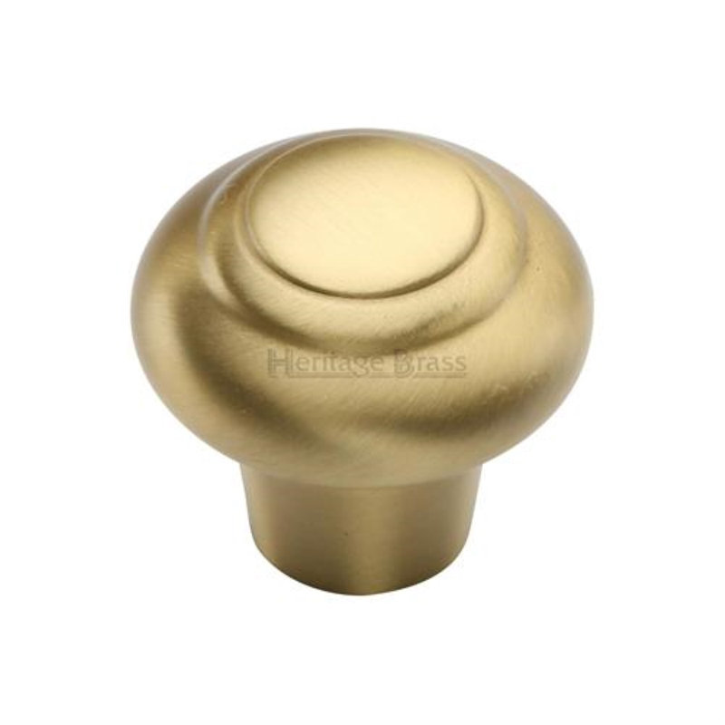 Heritage Brass Heritage Cabinet Knob Round Bead Design, 3cm H x 3.2cm W x 3.2cm D, Satin Brass