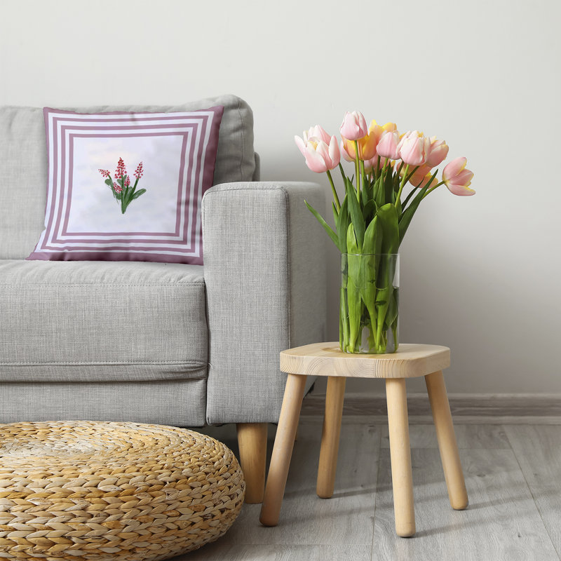 Floral Polyester Throw Pillow, 20"H x 20"W, Square