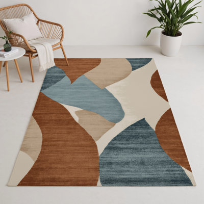 Tapis intérieur et extérieur brun Watercolor