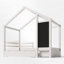 Arcadia Loft Bed With Two Storage Boxes, Rustic Pine And Chalkboard-812200613