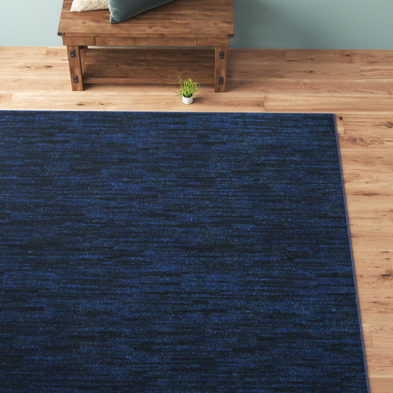 Tapis intérieur / extérieur bleu Mullican Sandy, Rectangle 5 pi x 7 pi