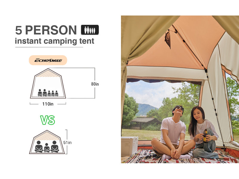 Colourful Striped Colour-Coordinated Inner-Opening Umbrella Tent