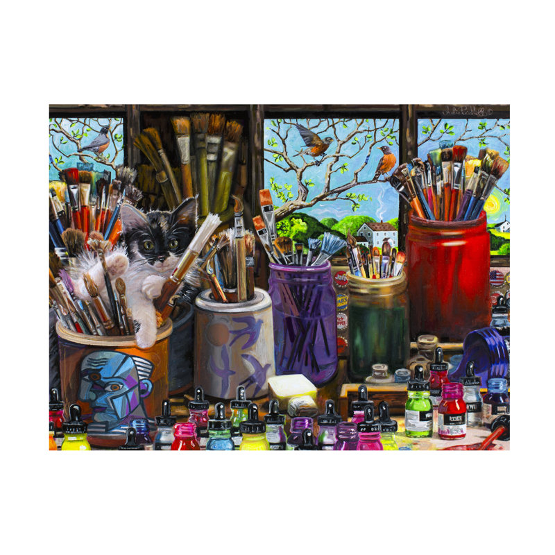 Art mural sur toile tendue - Julie Pace Hoff «Art Studio», décoration murale pour le salon, la chambre à coucher ou le bureau - 24 x 32