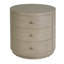 Table de bout ronde à 3 tiroirs en bois brun naturel 28 po Celine-129414675