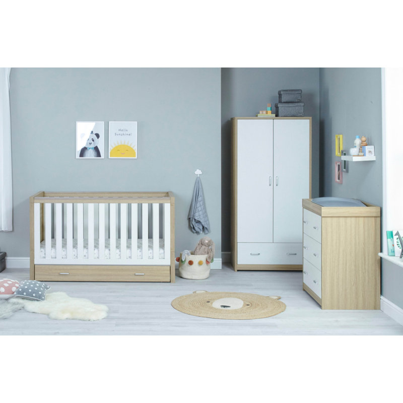 Luno 3 Piece Room Set with Drawer, Oak White