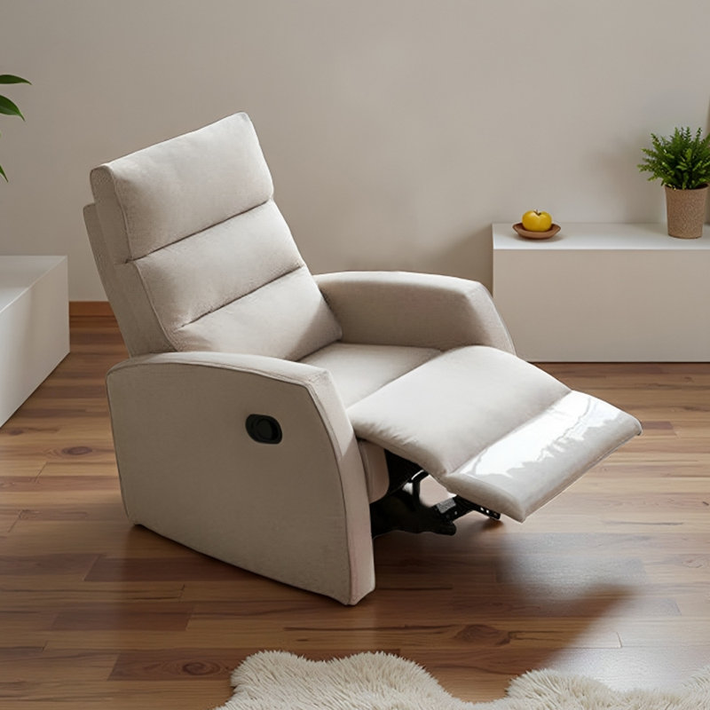 Modern Leisure Bedroom Single Manual Recliner, Beige