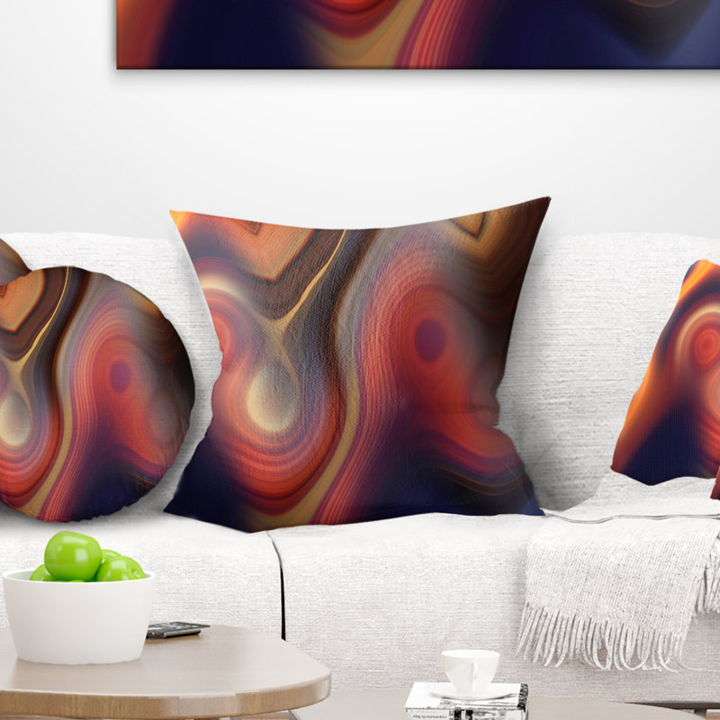 Belle texture de couleurs - coussin imprimé abstrait, 16 po x 16 po, Coussin décoratif