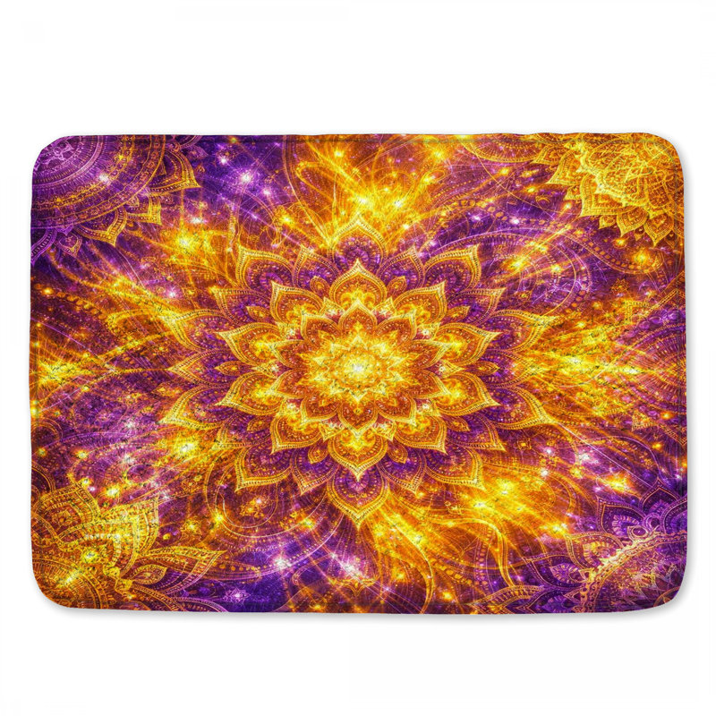 Tapis de bain Golden Mandala, 34 po L x 21 po L