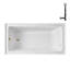Baignoire en alcôve en acrylique blanc brillant avec drain extérieur 66 po x 32 po Streamline-108298582