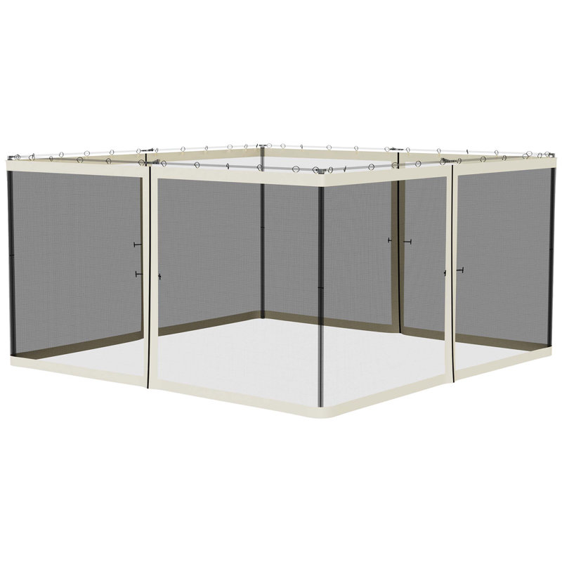 13' x 13' Replacement Mesh Sidewall Netting for Patio Gazebos and Canopy Tents with Zippers (Sidewall Only)