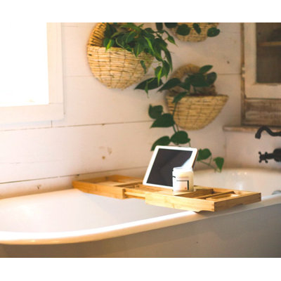 Freestanding Bamboo Bath Caddy