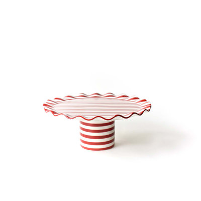 Red Stripe 14 Ruffle Cake Stand