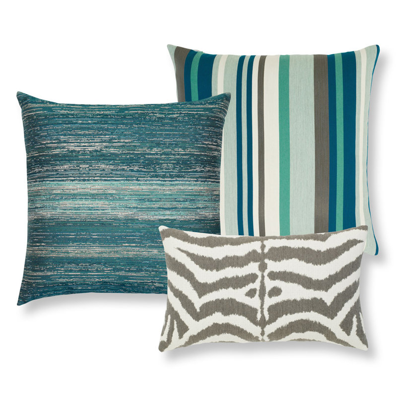 Textured Throw Square Outdoor Pillow Cover & Insert by Elaine Smith, Lagoon, 20"H x 20"W