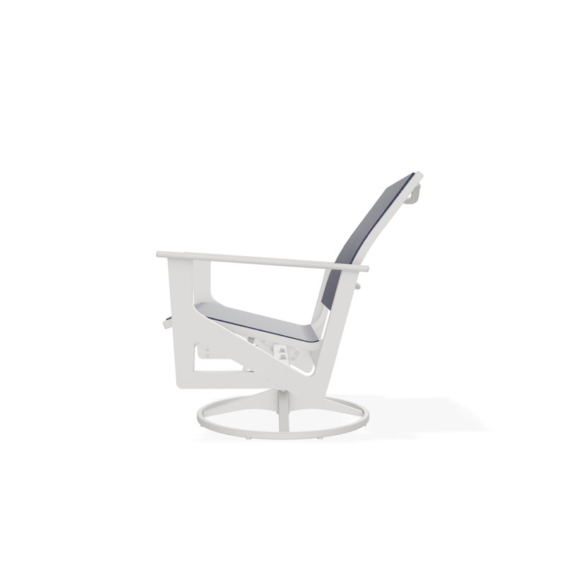 Wexler Outdoor Swivel Lounge Chair, Collect Indigo, Snow