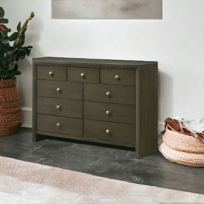 Damian 55""  Solid and Manufactured Wood Nine Drawer Triple Dresser -  Alcott HillÂ®, CBA674DE3AF14E47A5DCC4C9AD500D6D