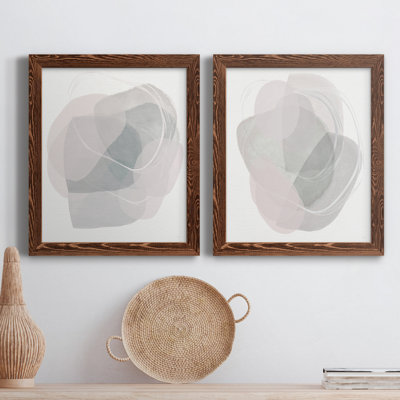 River Jewels I - ensemble de 2 peintures sur toile encadrées