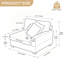Fauteuil rembourré en flanelle de fourrure de lapin avec dossier rembourré et rembourré gris-2094806883