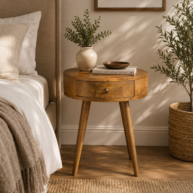 Chariya 15.75'' W Solid Wood Nightstand