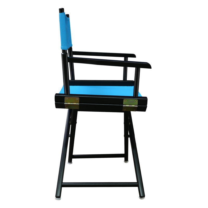 Chaise de réalisateur pliante 18 po, Noir, noir, noir, noir, Turquoise