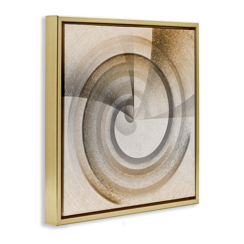 «Spinning Centric Circle», art mural sur toile flottante par Noah Bay, Cadre flottant métallique doré, H 18 po x l 18 po