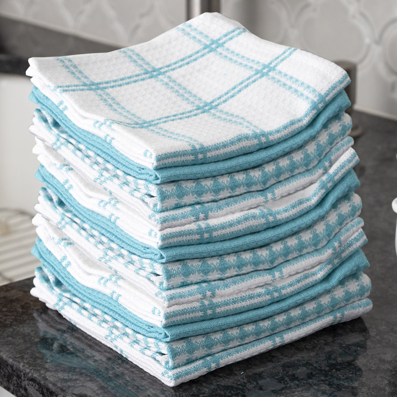T-fal Flat Waffle Kitchen Dishcloth Set, Breeze
