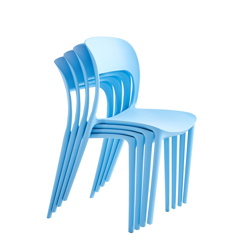 Chaise d'appoint empilable Chainey, Bleu, 2