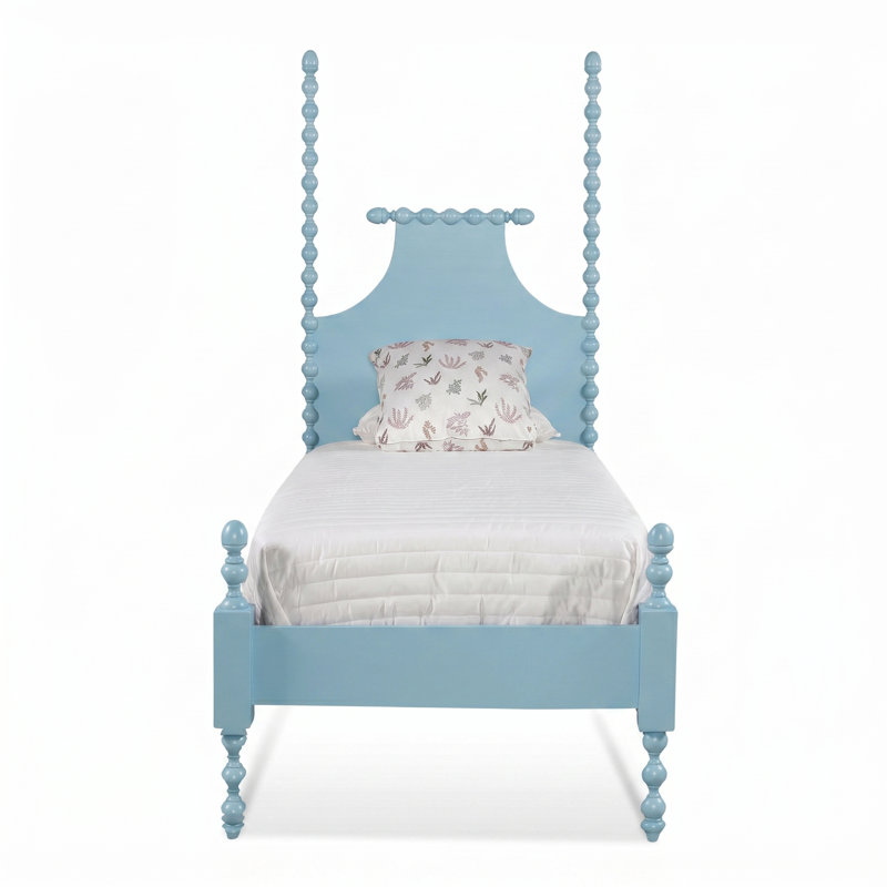 Mary Spindle Four Post Bed, Twin, Pacific