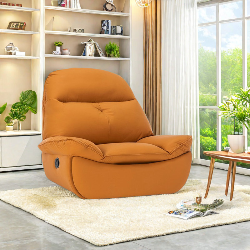 Fauteuil inclinable et pivotant en similicuir Surish, Orange