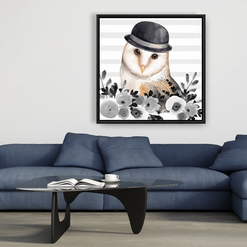 Owl detective - 36"x36" Framed canvas
